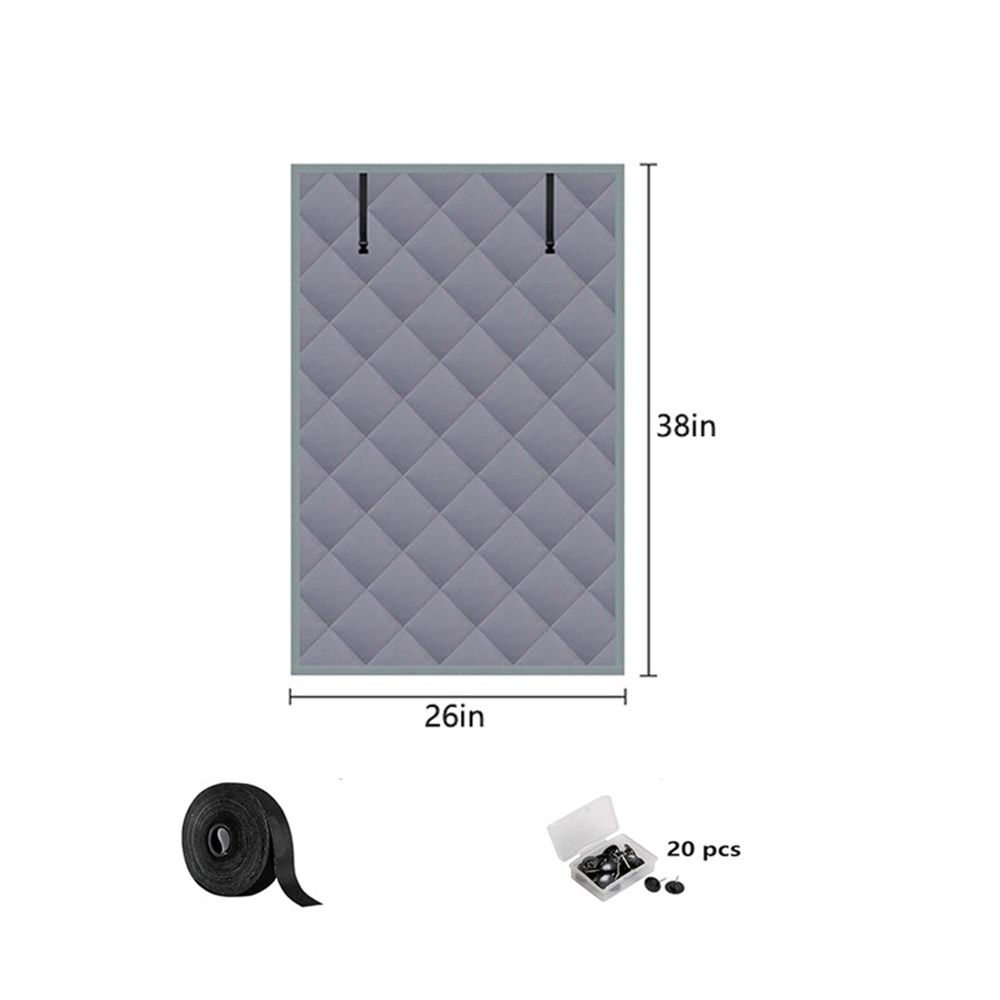 26*38in Winter Insulated Window Curtain-Oxford Thermal Insulated Window Blanket with Fastener-Gray Window Insulation Kit for Winter Keeping Warm - Image 5