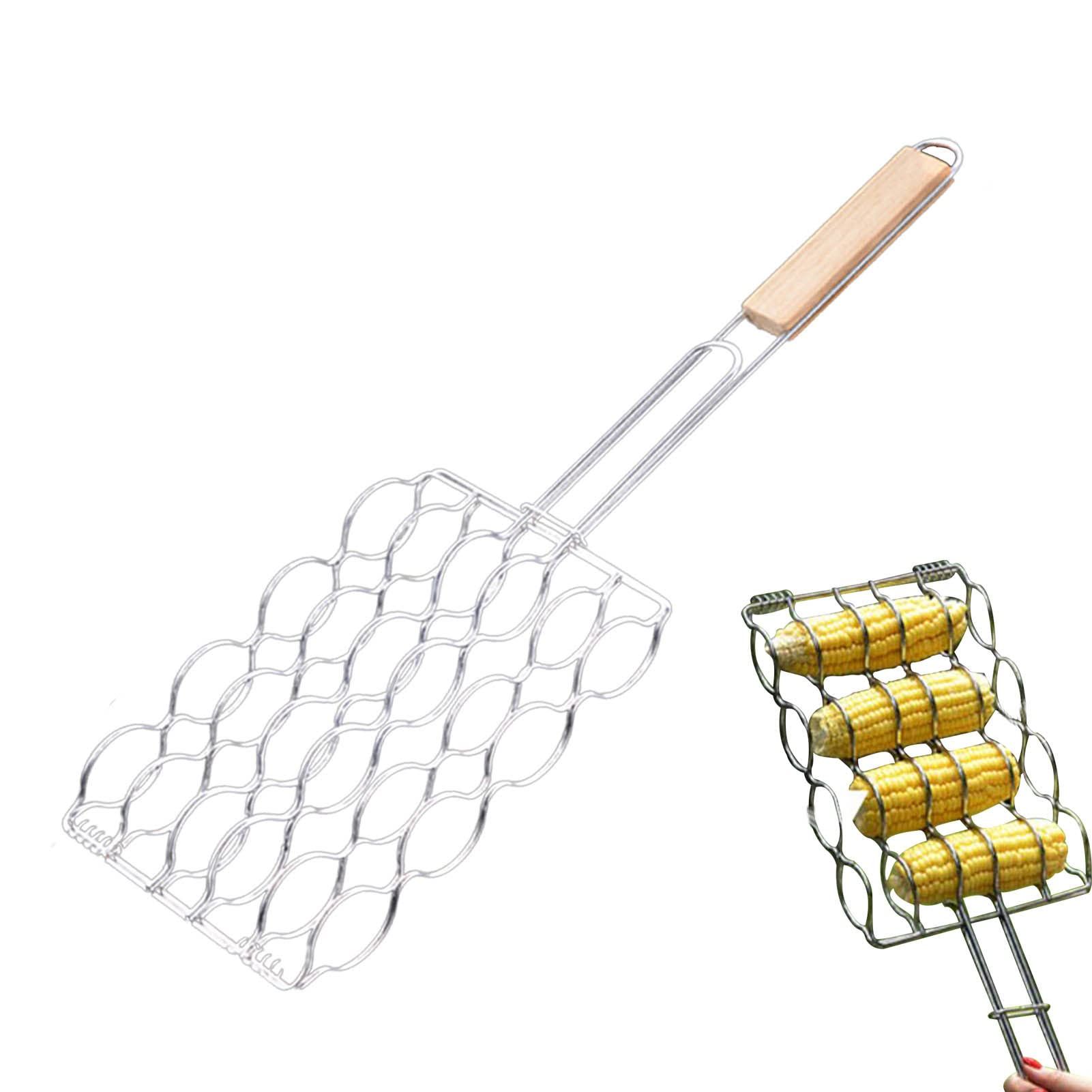 BBQ Grilling Accessories, Portable Barbecue Grilling Basket Corn on the Cob Grill Basket, for Grilling Outdoor Camping Cooking Fish Grilling Basket Tool - Image 1
