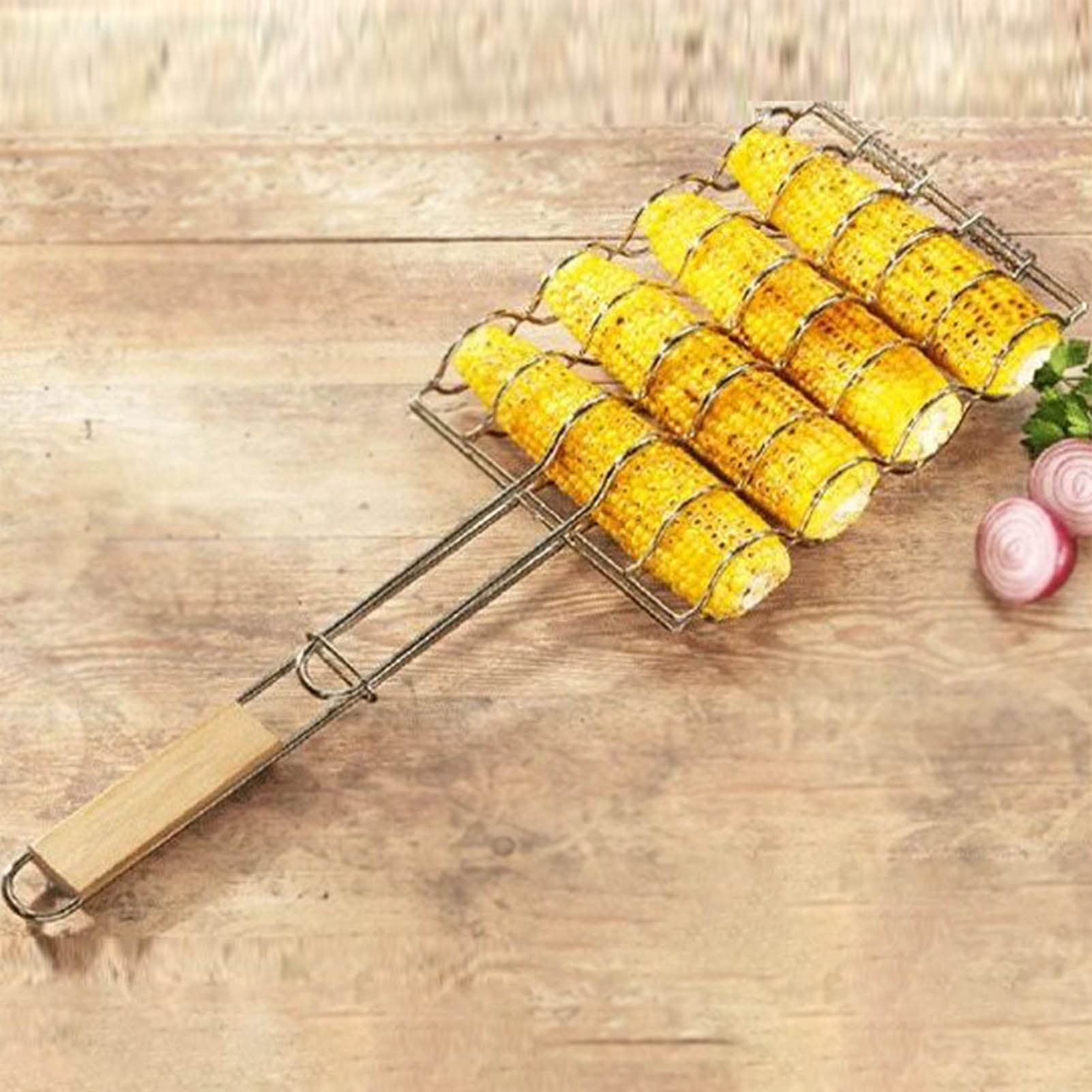 BBQ Grilling Accessories, Portable Barbecue Grilling Basket Corn on the Cob Grill Basket, for Grilling Outdoor Camping Cooking Fish Grilling Basket Tool - Image 3