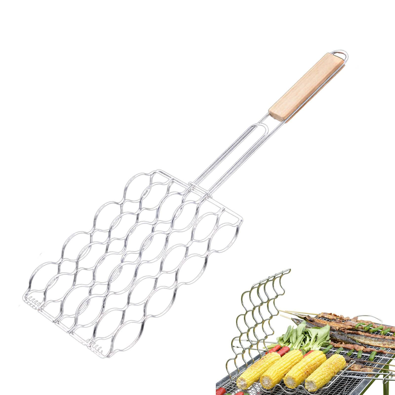 BBQ Grilling Accessories, Portable Barbecue Grilling Basket Corn on the Cob Grill Basket, for Grilling Outdoor Camping Cooking Fish Grilling Basket Tool - Image 4