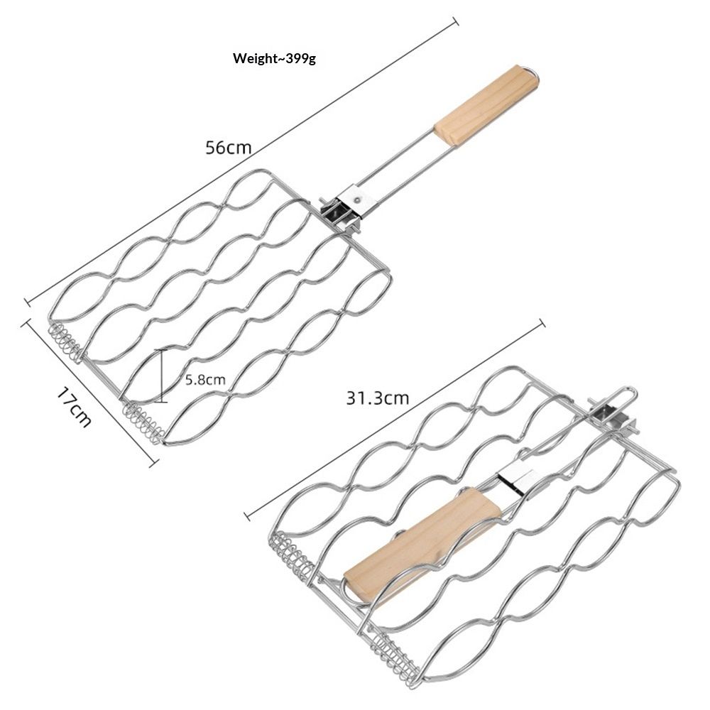 BBQ Grilling Accessories, Portable Barbecue Grilling Basket Corn on the Cob Grill Basket, for Grilling Outdoor Camping Cooking Fish Grilling Basket Tool - Image 5