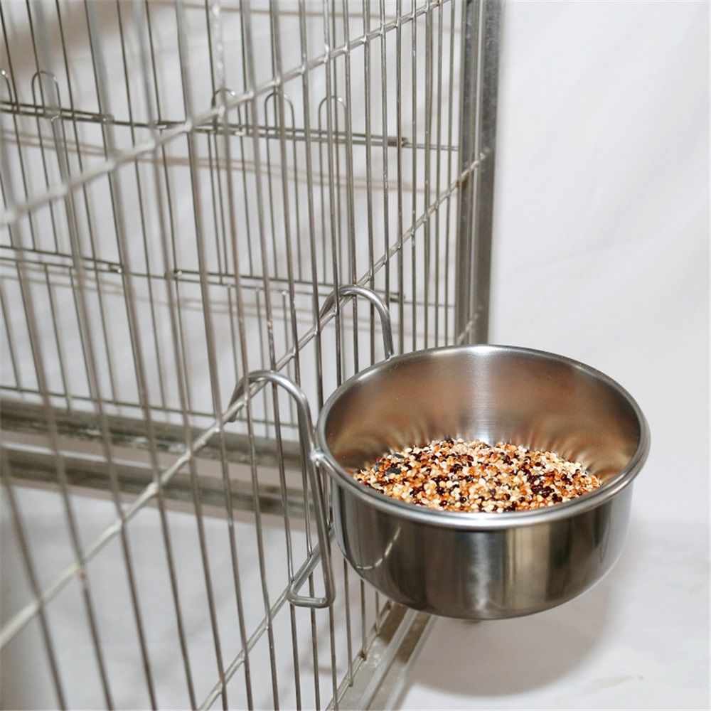 Stainless Steel Hook Cup  Bird Toys Liquid Water Food Parrot Parrotlet African Grey , Water Cup Suspension（S） - Image 2