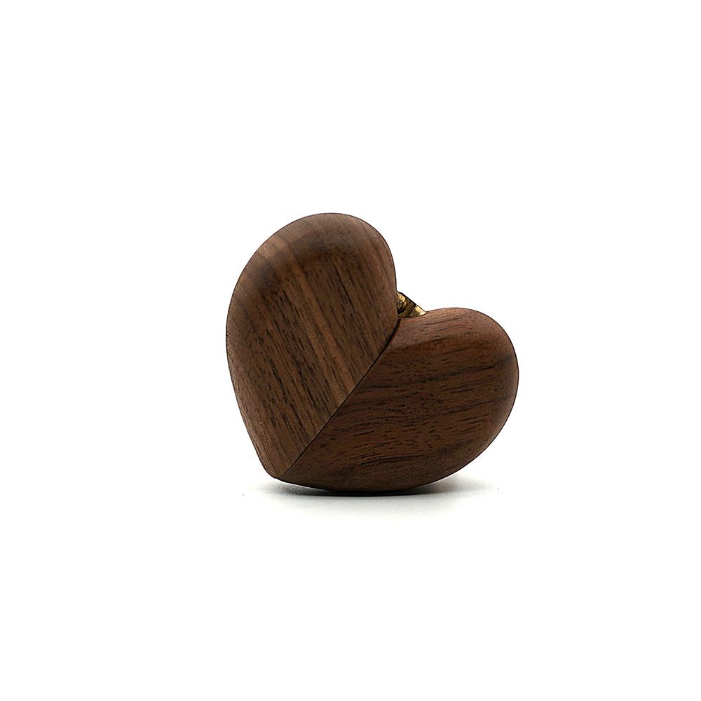 Heart Shaped Slim Secret Engagement Ring Box Wooden Pocket Sized Discreet for Wedding Ceremony Engagement Proposal Ring Bearer Ideas - Image 4