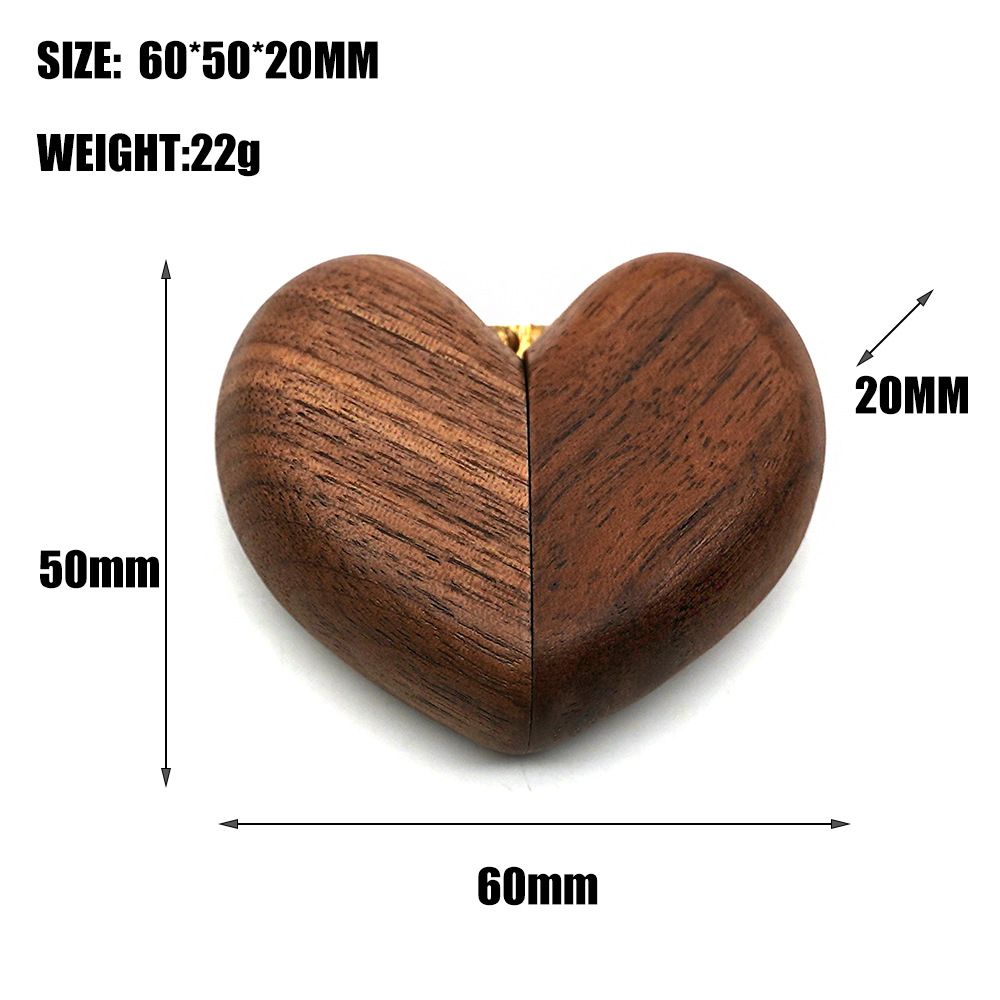 Heart Shaped Slim Secret Engagement Ring Box Wooden Pocket Sized Discreet for Wedding Ceremony Engagement Proposal Ring Bearer Ideas - Image 5