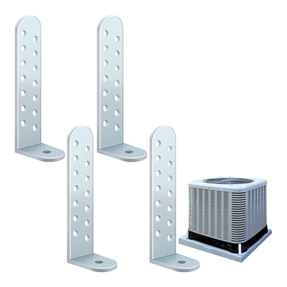 8 Pack Hurricane Condenser Brackets with Screws Hurricane Clips Universal Tie Down Kit Brackets for Concrete & Masonry Condenser Pad - Image 2