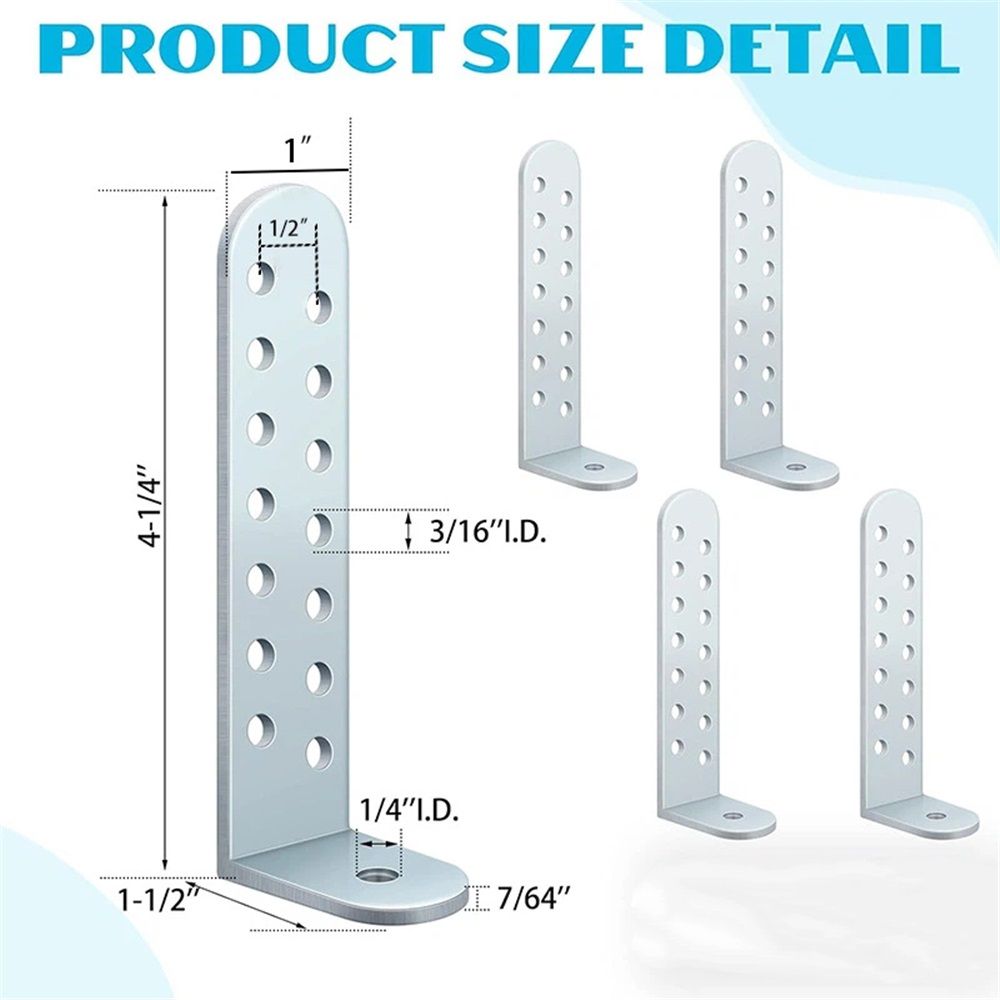 8 Pack Hurricane Condenser Brackets with Screws Hurricane Clips Universal Tie Down Kit Brackets for Concrete & Masonry Condenser Pad - Image 3