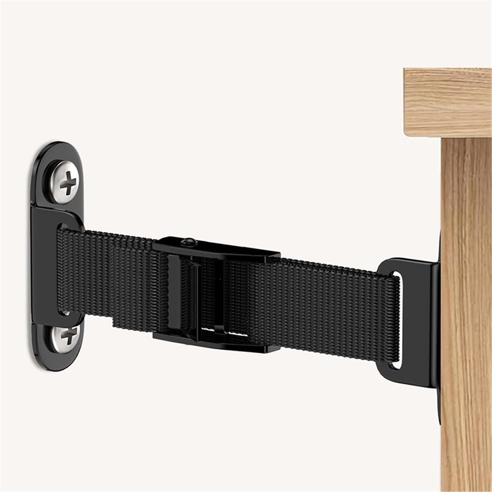 Anti Tip Furniture Anchors (2 Sets),Heavy Duty Furniture Wall Anchor,Adjustable Earthquake Straps,Furniture Anchors for Baby Proofing,Black - Image 2