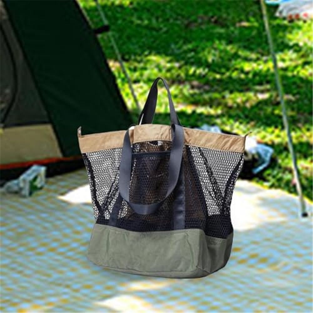 Large Mesh Beach Bag, Vacation, Pool, Shopping, & Travel Tote - Foldable w/Storage Pockets for Women, Men & Families - Image 3