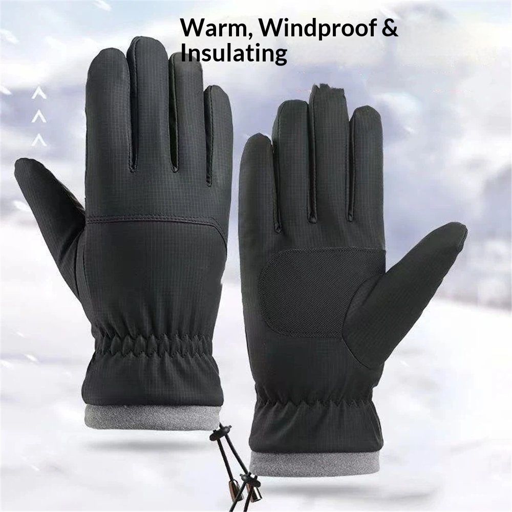 Winter Waterproof Ski Gloves, Snowboarding Touchscreen Snow Cycling Running Gloves for Boys Girls（black） - Image 2