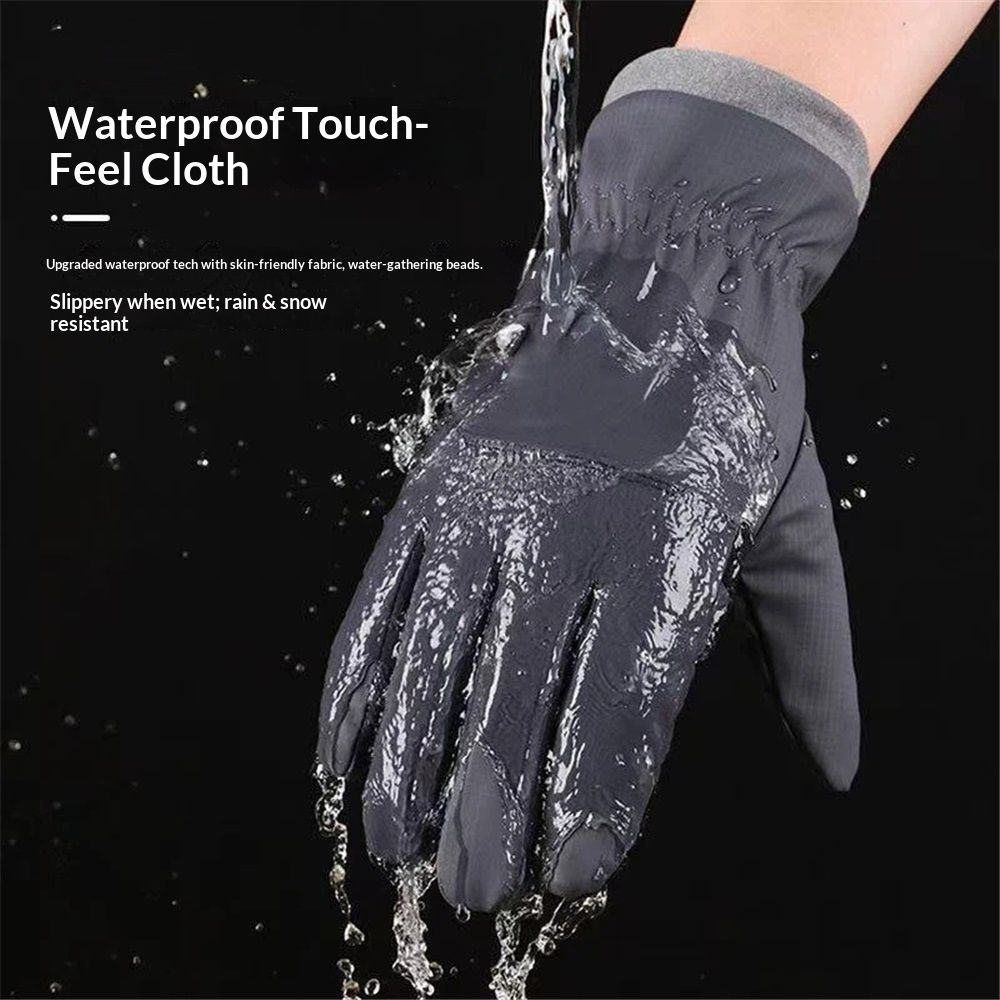Winter Waterproof Ski Gloves, Snowboarding Touchscreen Snow Cycling Running Gloves for Boys Girls（black） - Image 5