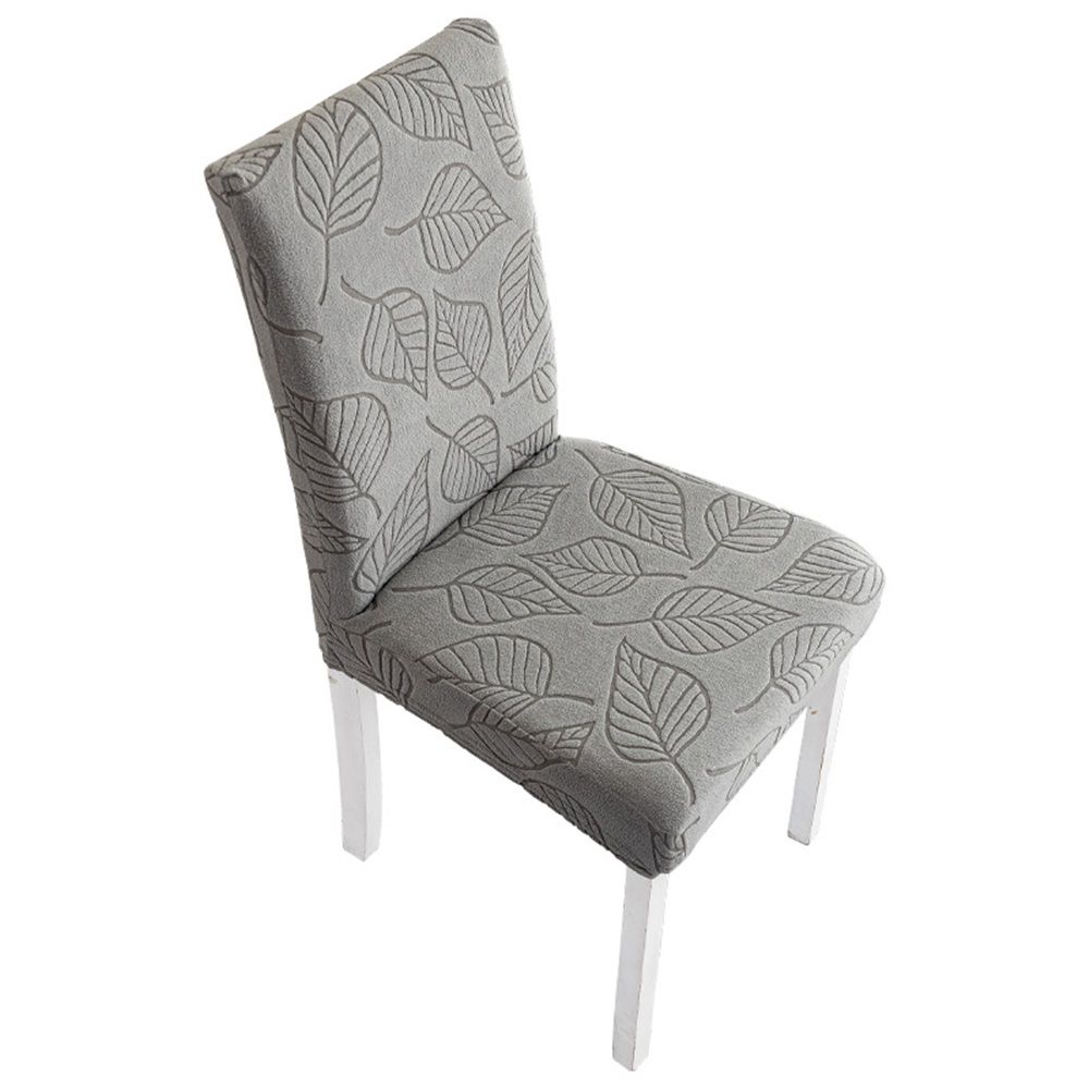 Dining Chair Covers,Dining Room Chair Covers Set of 4,Printed Chair Slipcover, Soft Removable Washable,Pet Friendly Furniture Protector Seat Cover,Universal Fit for Hotel,Banquet（Dark Gray Leaf） - Image 1