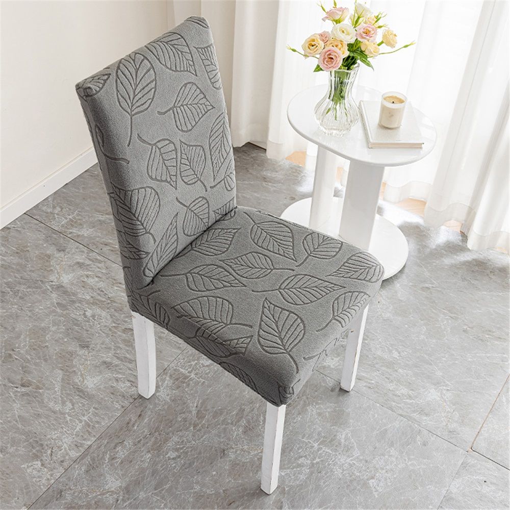 Dining Chair Covers,Dining Room Chair Covers Set of 4,Printed Chair Slipcover, Soft Removable Washable,Pet Friendly Furniture Protector Seat Cover,Universal Fit for Hotel,Banquet（Dark Gray Leaf） - Image 2