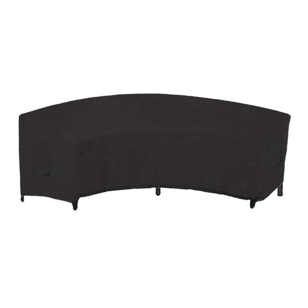 Outdoor Sectional Sofa Cover Waterproof Curved Patio Furniture Covers for Deck, Lawn and Backyard, 228x116x86cm, Black - Image 1