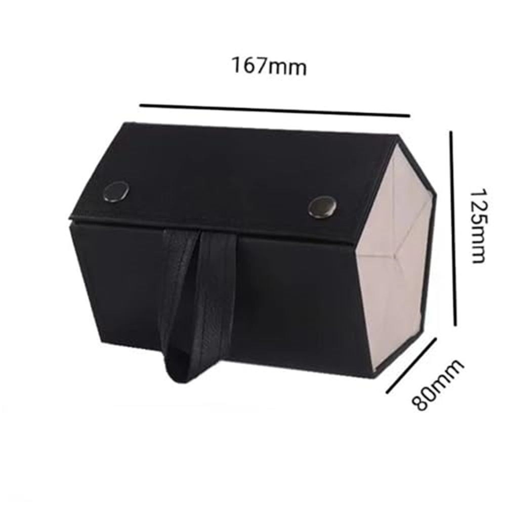 Eyeglass Case Hard Shell, Portable Sunglass Case, Fashionable PU Leather Eyeglass Case, Lightweight（black） - Image 3