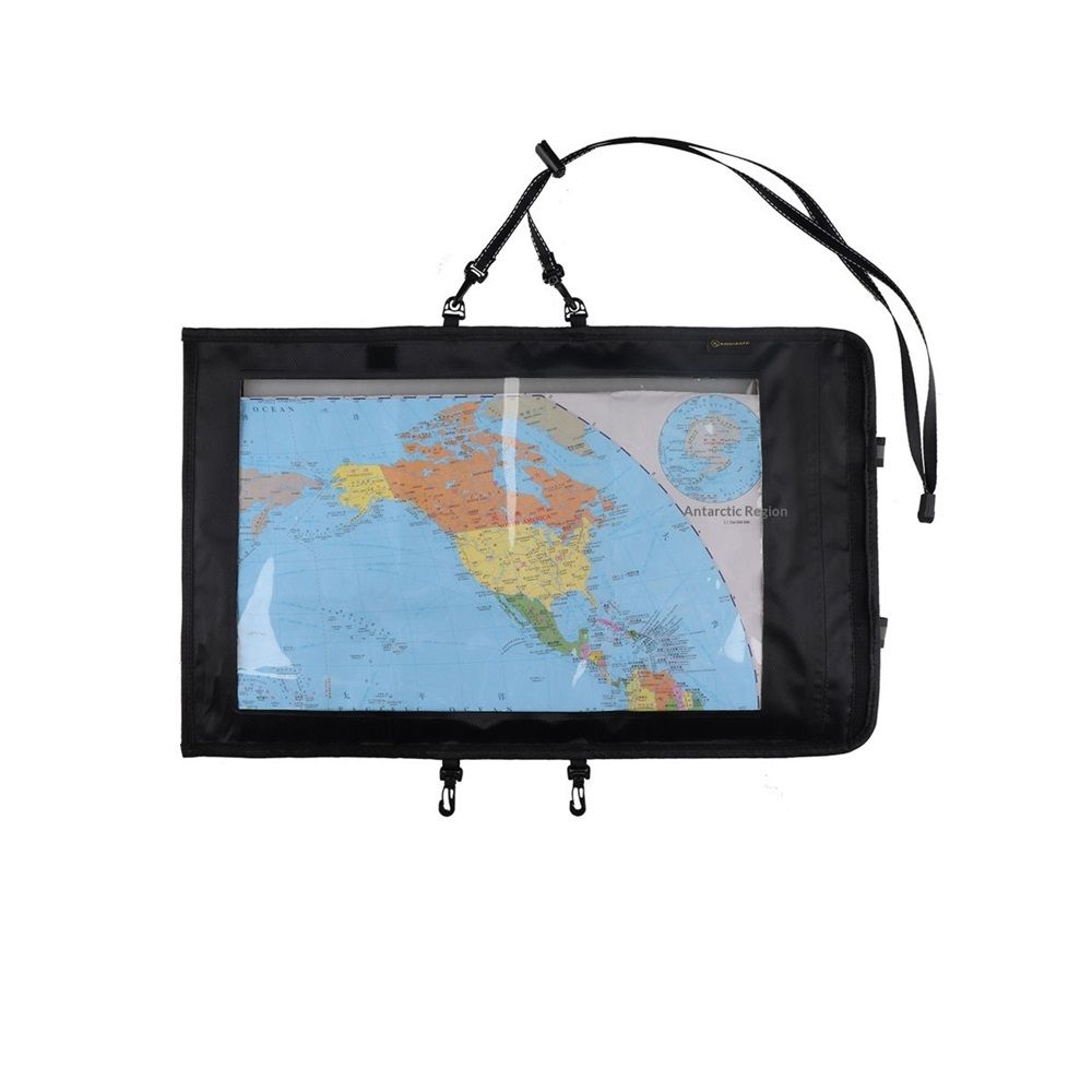 Map Case, Waterproof outdoor Hiking Map Pouch Holder with Clear Window & Lanyard, for Camping, Hiking, Documents, Electronics, Emergency, Outdoors, Black (oniy bag) - Image 1