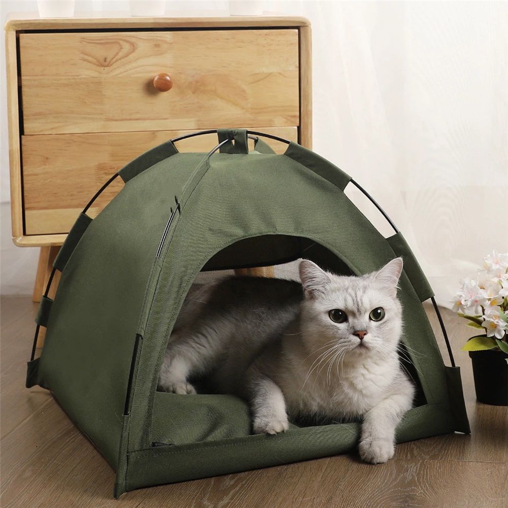Cat Bed for Indoor Cats, Cat Houses, pet beds for cat and Small Dogs,Cat Tent, Kitten Bed, Cat Hut, Cat Cave with Removable Washable (Green,Tent only) - Image 3