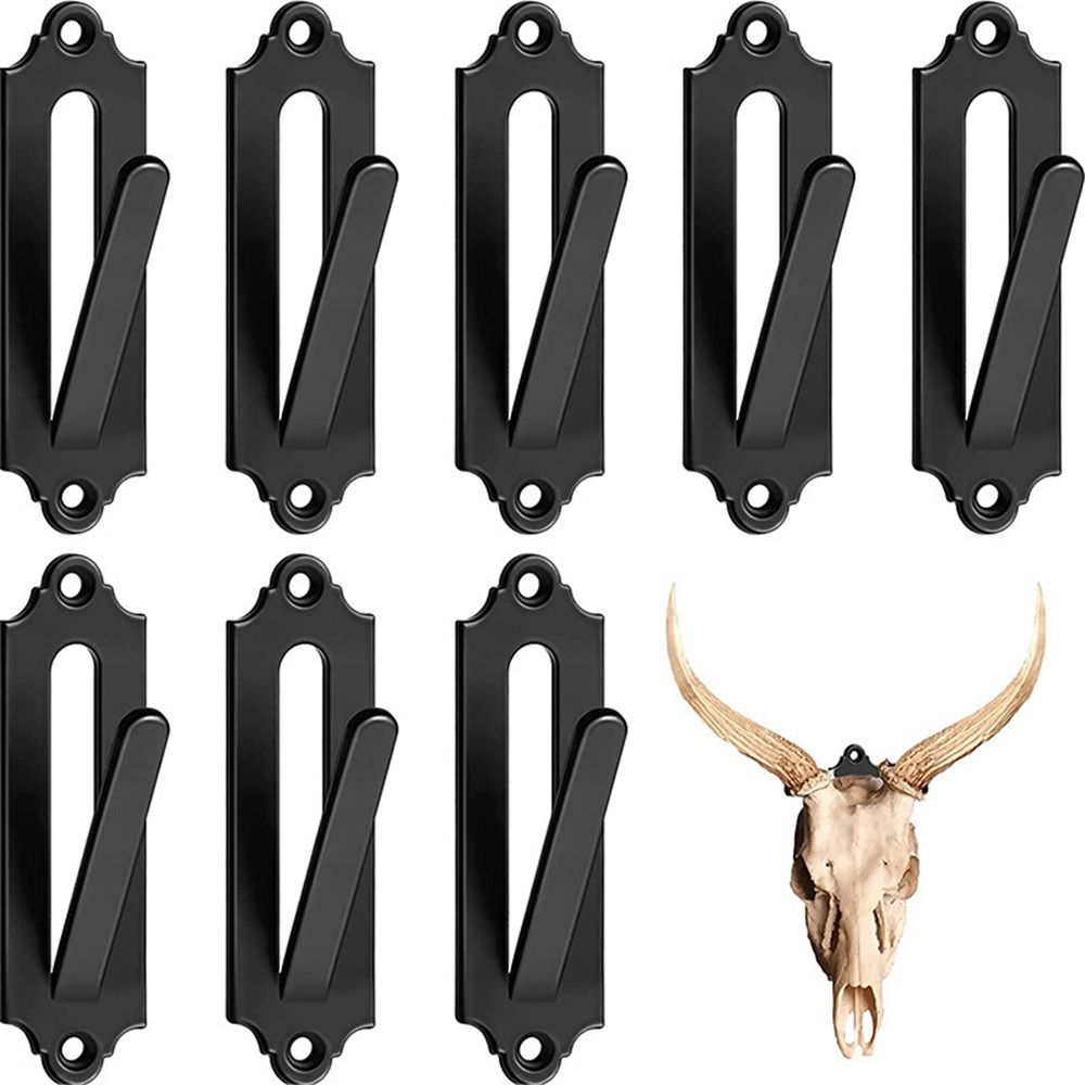 12 Pack Mount Skull Hanger Deer Skull Hangers Euro Wall Mount Bracket Hook Complete with Simple Easy Installation Kits for Indoor Outdoor Small Game Animals Mule (Black) - Image 2