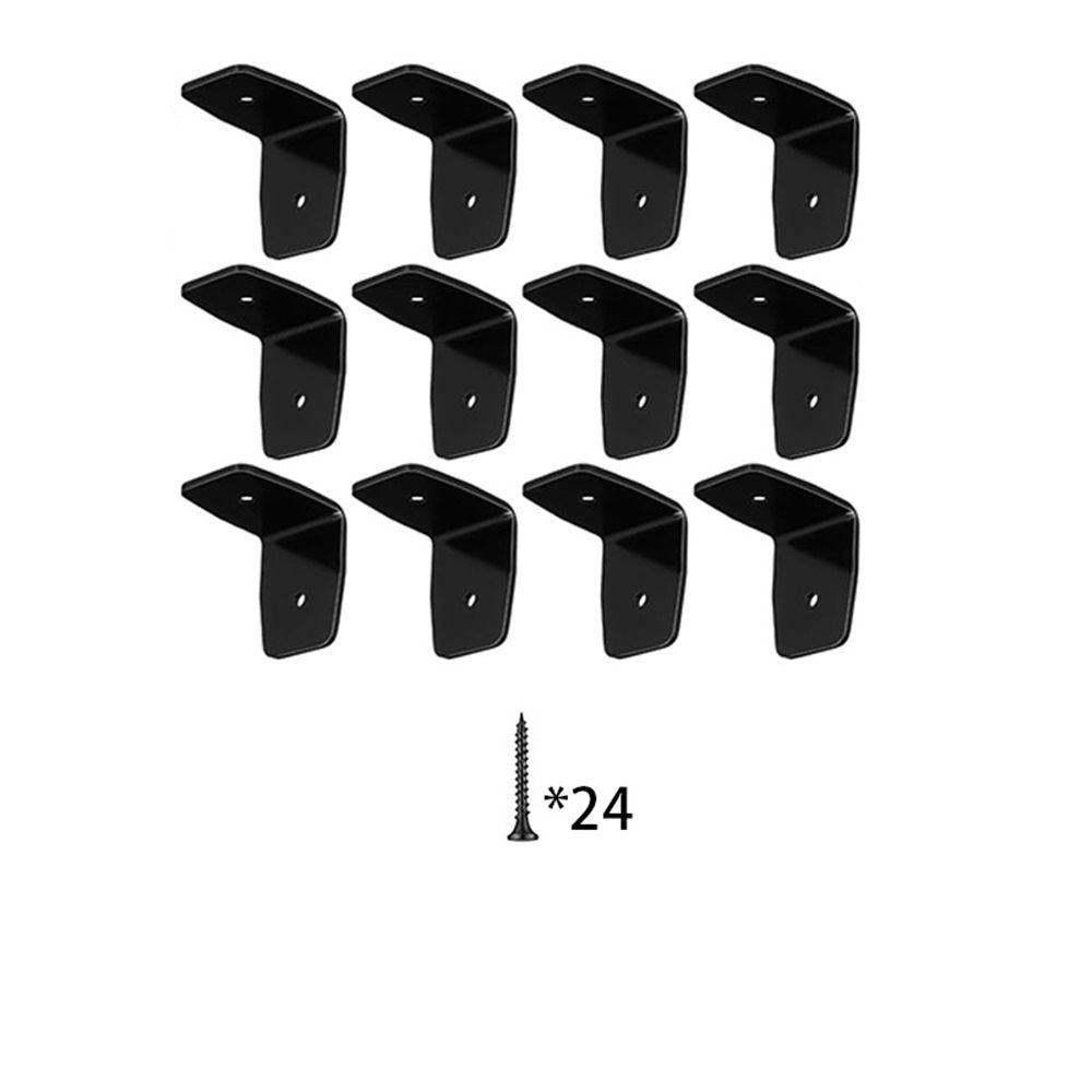 12 Pcs Black Pergola Hardware Clips Galvanized Steel Rafter Brackets Hurricane Clips Brackets Ties with Screws for Lumber Pergola, Timber Beam, Ceiling Joist - Image 1