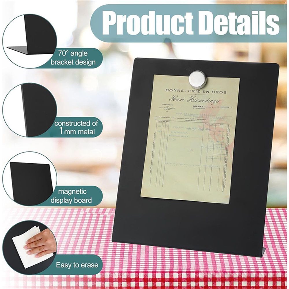 Magnet Board - Black, 8.5 x 11 x 2.4 in - Standing Magnetic Board for Desk & Wall - Magnetic Display for Memos, Photos & Documents - Image 3