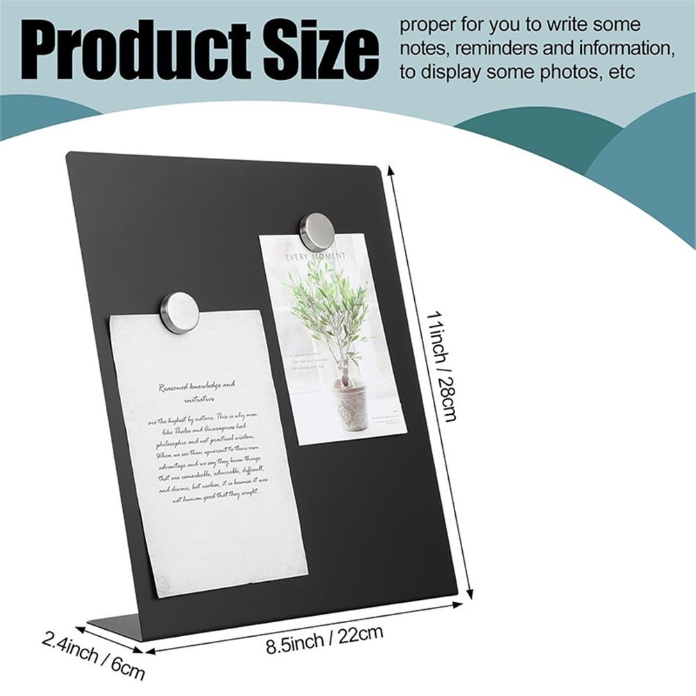 Magnet Board - Black, 8.5 x 11 x 2.4 in - Standing Magnetic Board for Desk & Wall - Magnetic Display for Memos, Photos & Documents - Image 4