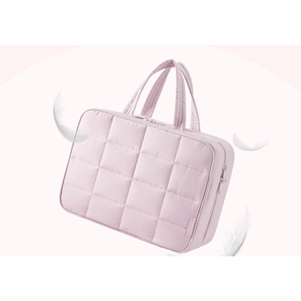 Travel Toiletry Bag with Jewelry Organizer, Hanging Travel Bag for Toiletries, Puffy Makeup Cosmetic Bag Organizer, Carry-on Travel Accessories Essentials, pink（27.9*18.8*12CM） - Image 4