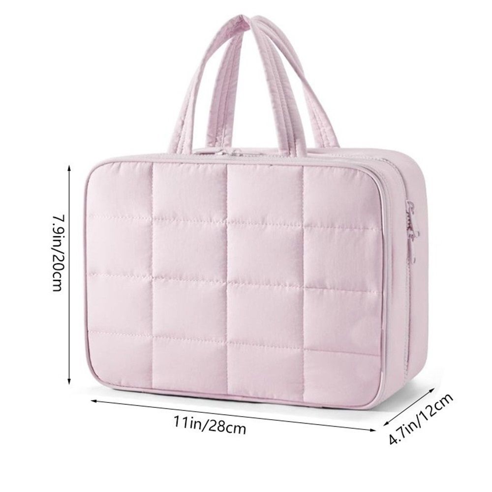 Travel Toiletry Bag with Jewelry Organizer, Hanging Travel Bag for Toiletries, Puffy Makeup Cosmetic Bag Organizer, Carry-on Travel Accessories Essentials, pink（27.9*18.8*12CM） - Image 5