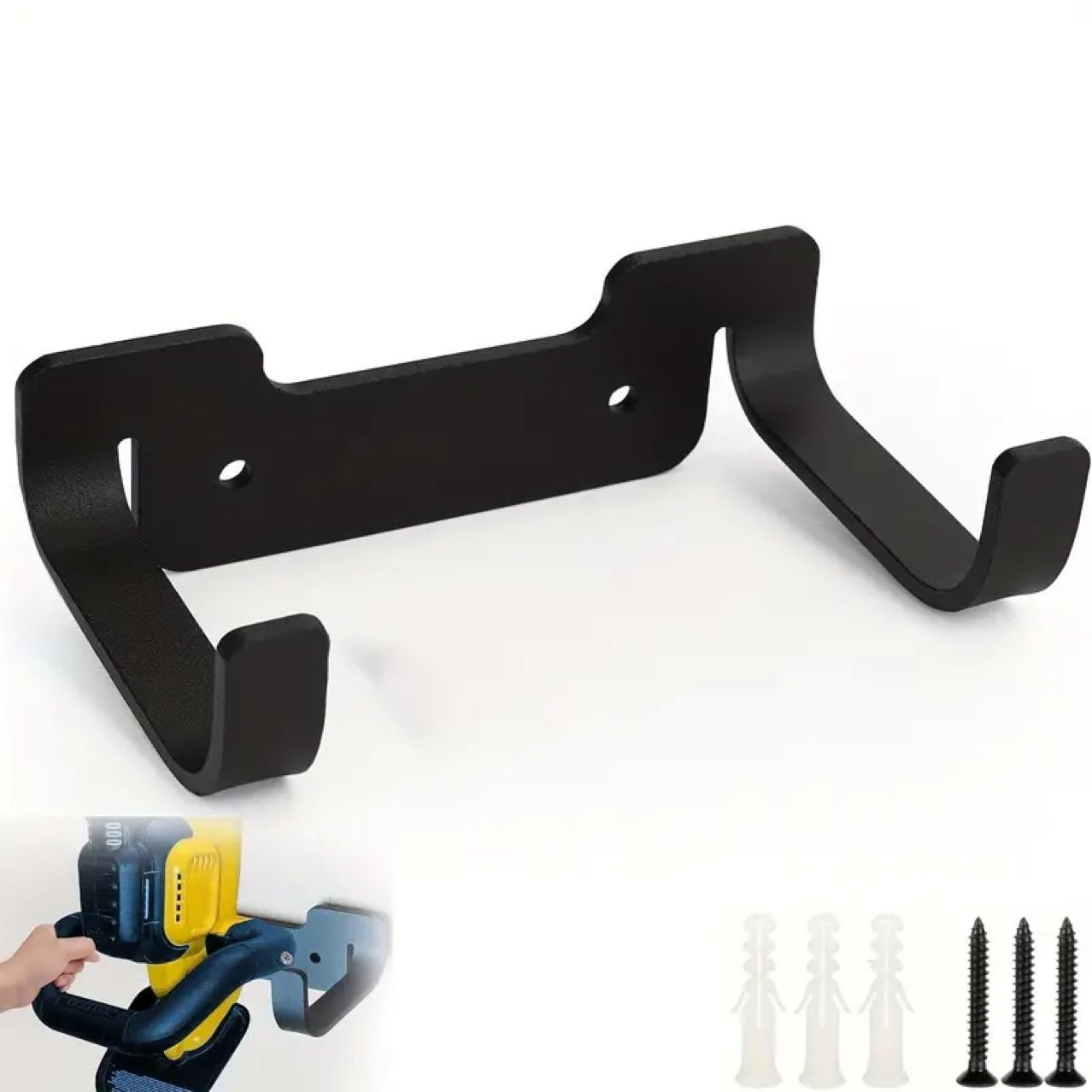 Hedge Trimmer Wall Mount Hanger for Hedge Trimmer ,Wall Mounted Holder, Storage Hook Bracket,Hook for Outdoor Power Tools (Black ) - Image 1
