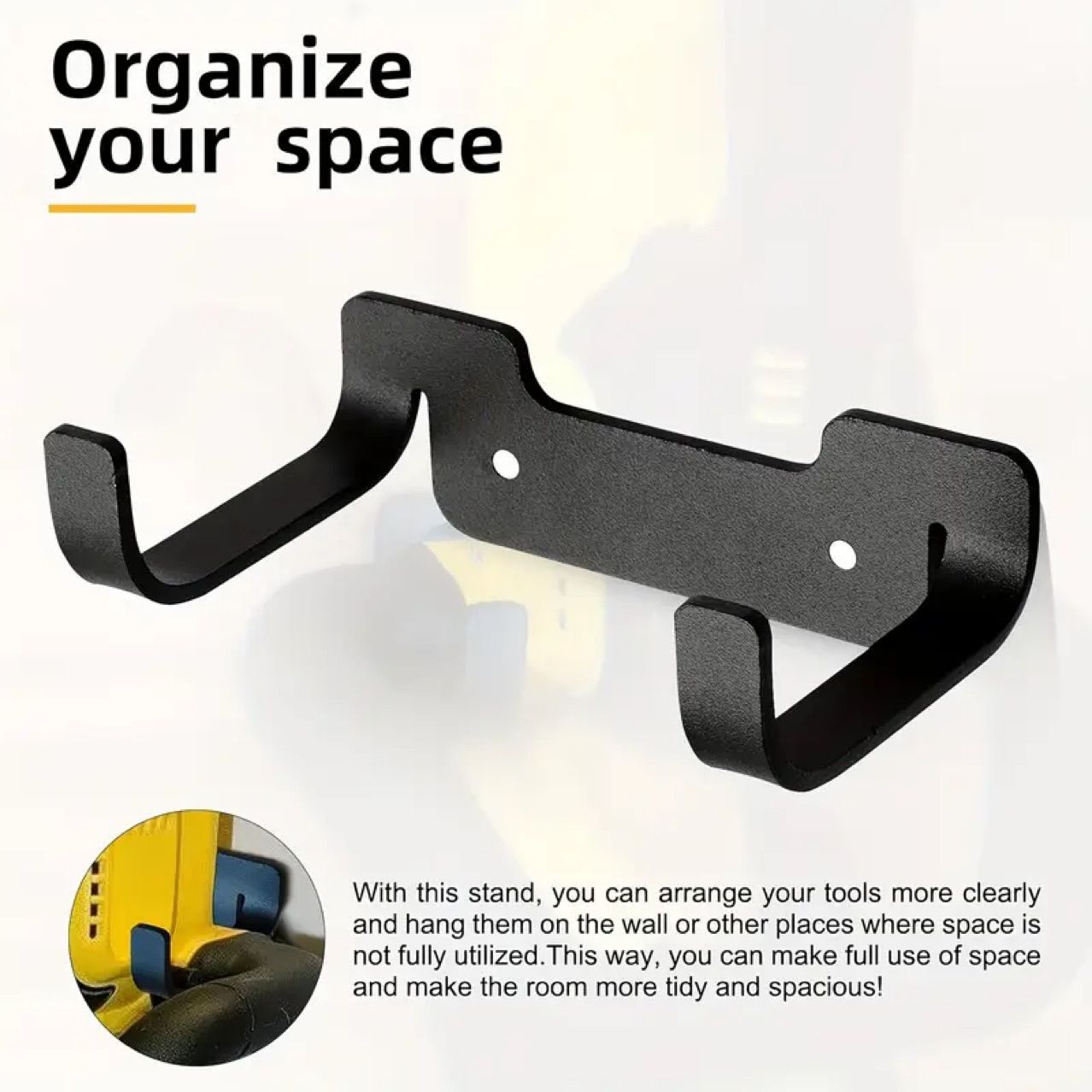 Hedge Trimmer Wall Mount Hanger for Hedge Trimmer ,Wall Mounted Holder, Storage Hook Bracket,Hook for Outdoor Power Tools (Black ) - Image 2
