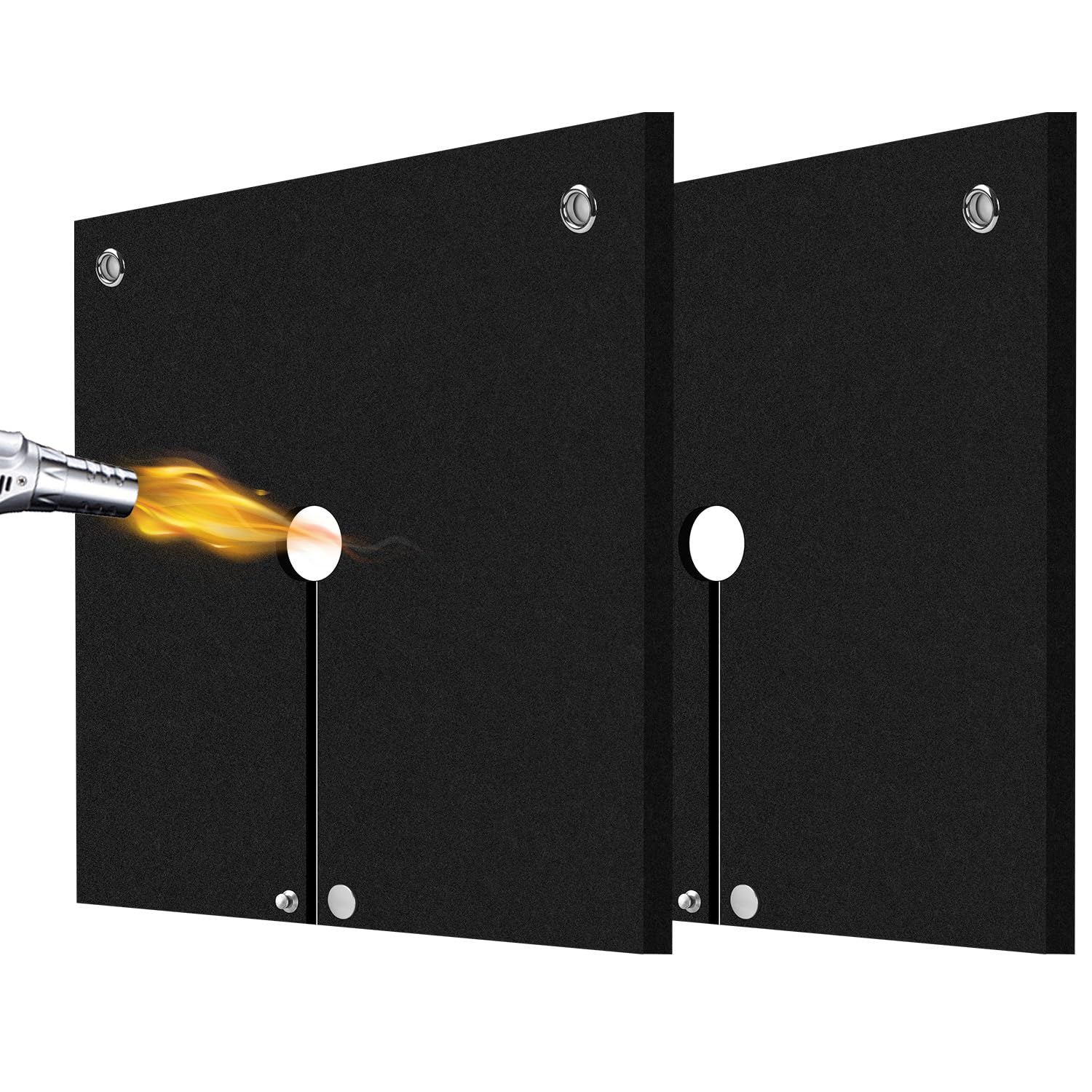 Welding Blanket Fireproof 2 Pack,  Carbon Felt Flame Resistant up to 1800℉, Soldering Flame Retardant Protective Mat, Brazing Heat Shield for Torch, Plumbing, 12