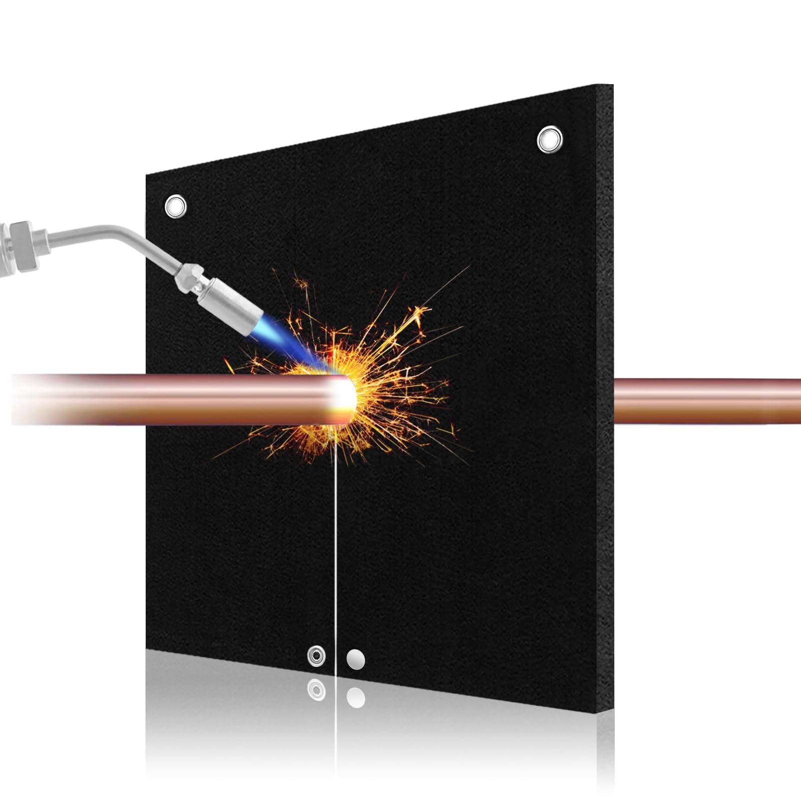 Welding Blanket Fireproof 2 Pack,  Carbon Felt Flame Resistant up to 1800℉, Soldering Flame Retardant Protective Mat, Brazing Heat Shield for Torch, Plumbing, 12
