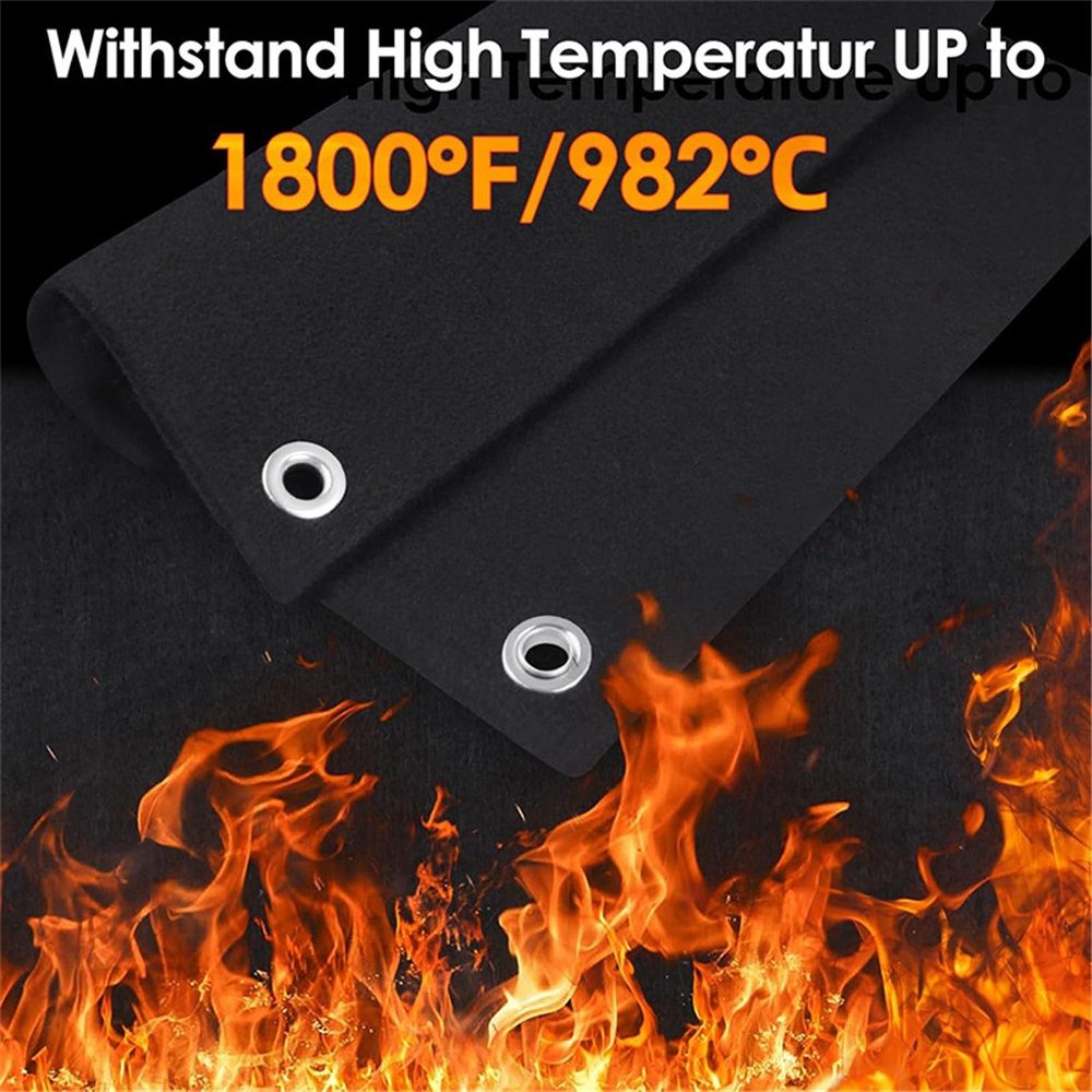 Welding Blanket Fireproof 2 Pack,  Carbon Felt Flame Resistant up to 1800℉, Soldering Flame Retardant Protective Mat, Brazing Heat Shield for Torch, Plumbing, 12