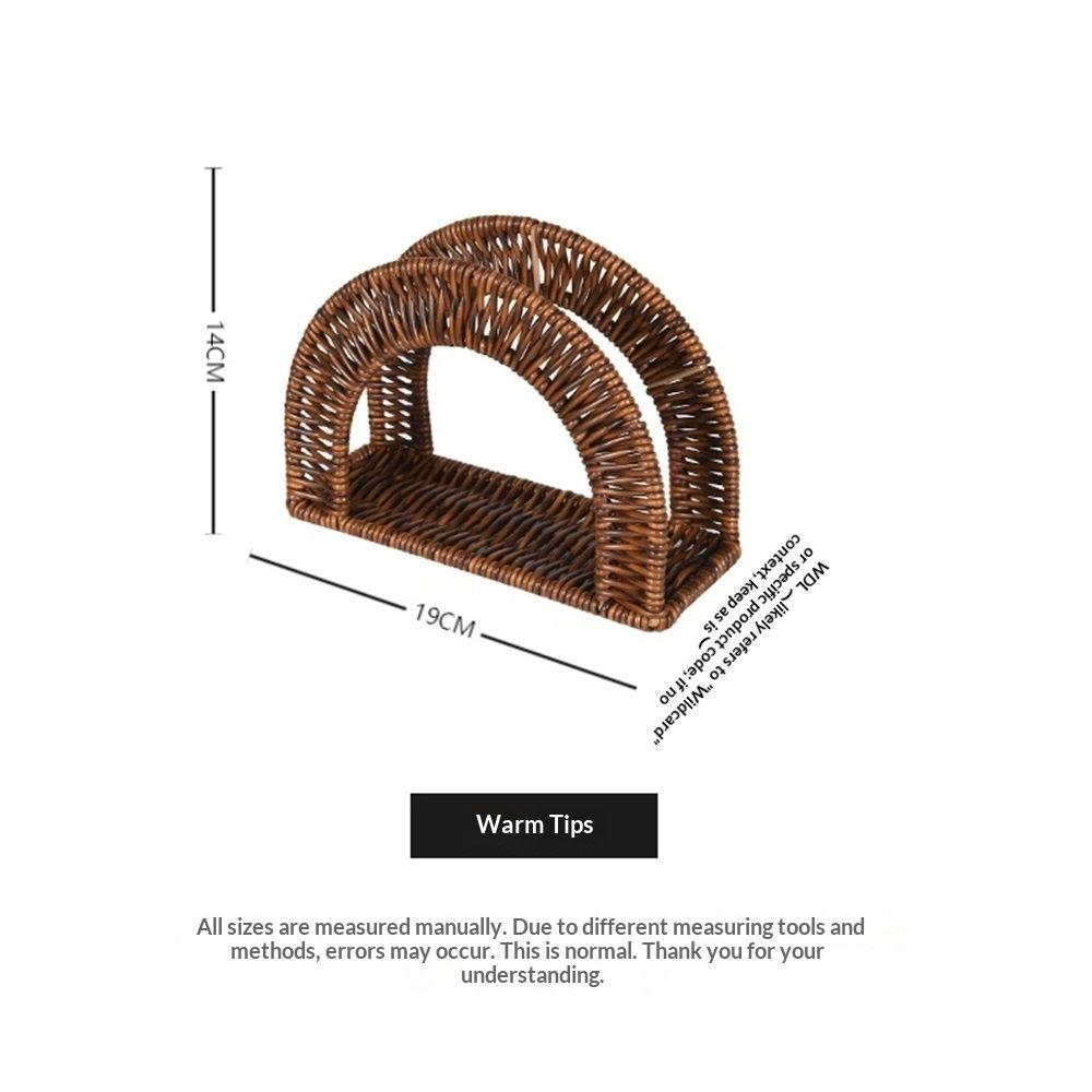 rattan weaving Paper Napkin Holder, Dinner Napkin Dispenser, Upright Rustic Tissue holder, Standing Tissue box, Resin Wicker, Dark Brown - Image 5