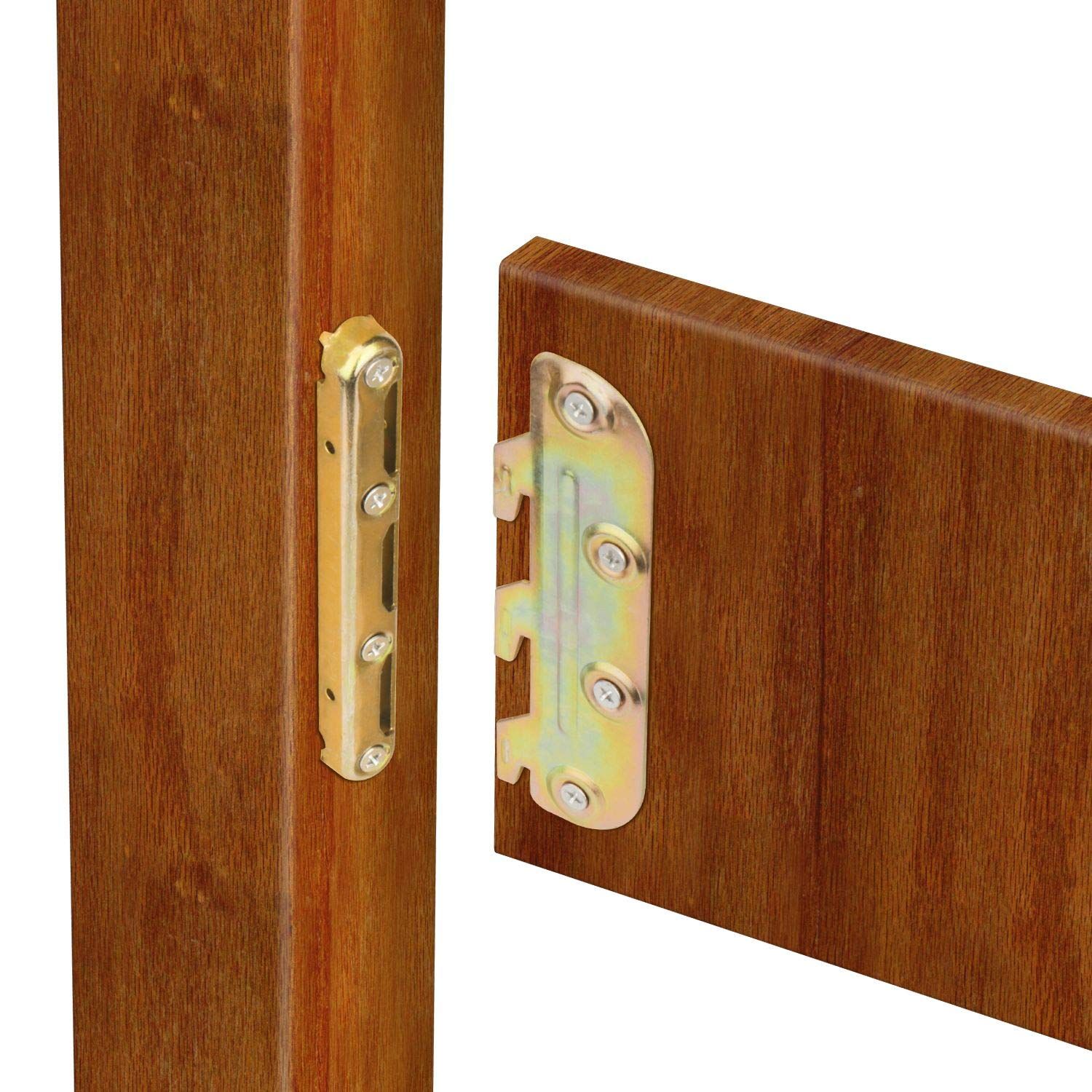 4 Set Bed Rail Brackets-Bed Frame Hardware for Wood Bed Frame Headboards Footboards -  (Screws Included) - Image 4