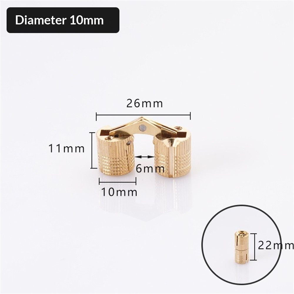 Hinge, 10mm Brass Invisible Hinge Pure Copper Hidden Concealed Hinge For DIY Jewelry Box,Gift Box, Worktops(8Pcs) - Image 5