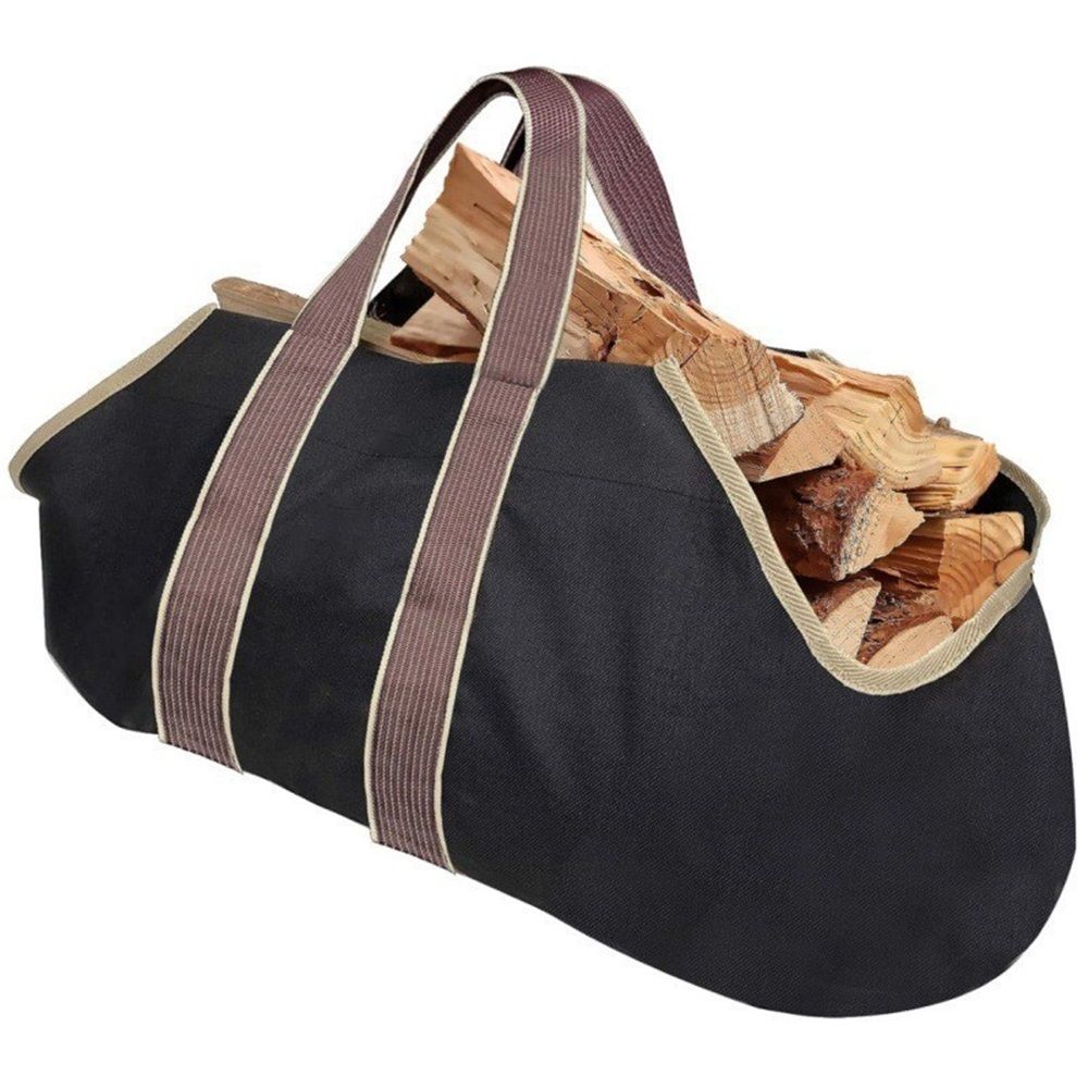 Large Canvas Log Tote Bag Firewood Carrier Heavy Duty Fireplace Log Holder Fire Wood Carriers Carrying with Handles Wood Sling For Fire Place Outdoor Cabin Stove - Image 1