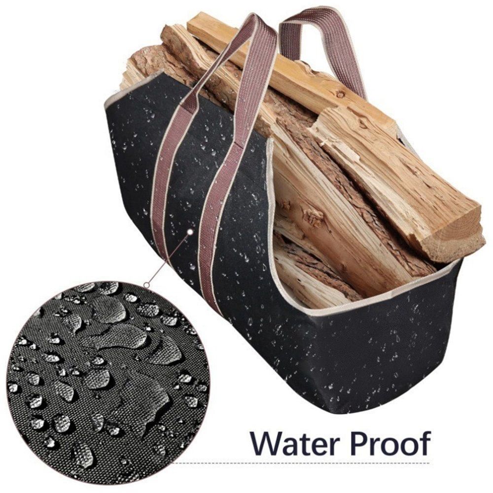 Large Canvas Log Tote Bag Firewood Carrier Heavy Duty Fireplace Log Holder Fire Wood Carriers Carrying with Handles Wood Sling For Fire Place Outdoor Cabin Stove - Image 2