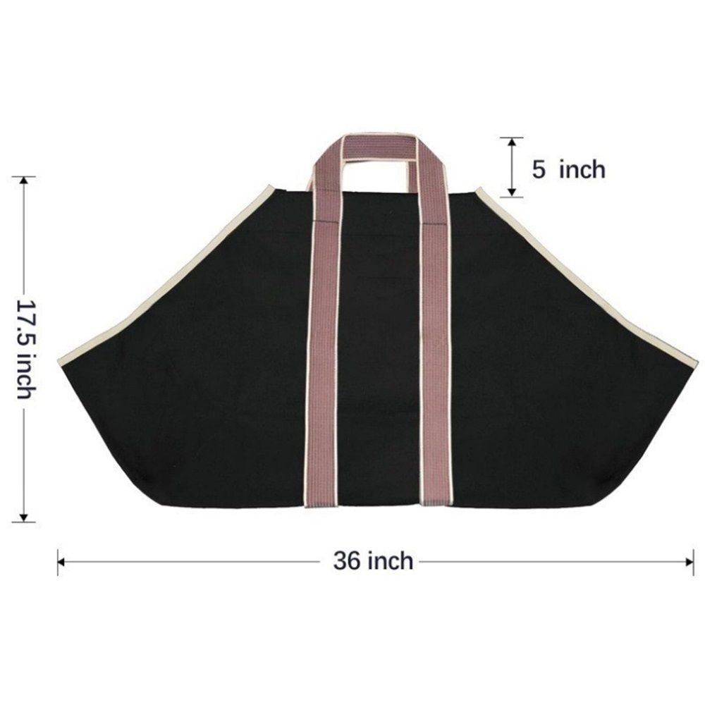 Large Canvas Log Tote Bag Firewood Carrier Heavy Duty Fireplace Log Holder Fire Wood Carriers Carrying with Handles Wood Sling For Fire Place Outdoor Cabin Stove - Image 5
