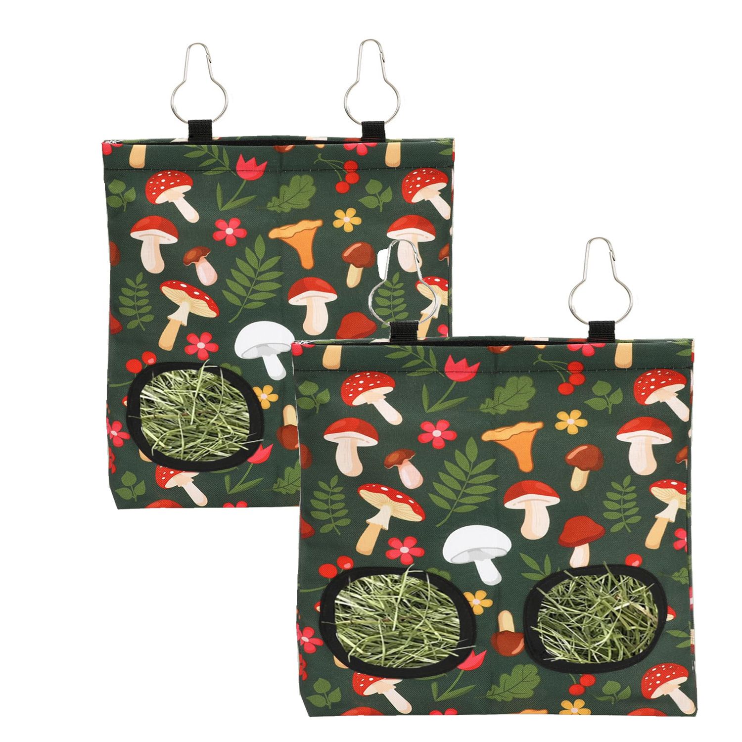 2Pcs Rabbit Hay Feeder Bag with 2 Holes Guinea Pig Hay Feeder, Hanging Rabbit Hay Feeder Bag for Guinea Pigs Bunnies Chinchillas. - Image 1