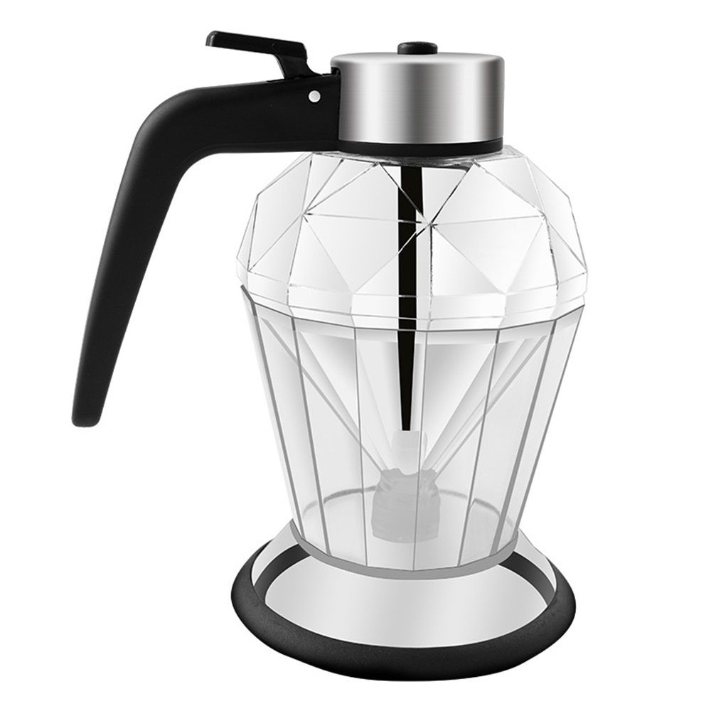 Honey Dispenser with Stand - Clear Glass Jar with No-Drip Dipper & Flip Top Lid | Leak-Proof Kitchen Dispenser for Maple Syrup, Cooking Oil, Seasonings (200ml) - Image 1