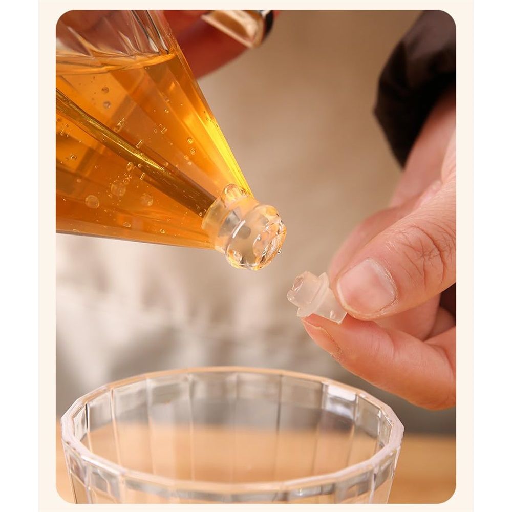 Honey Dispenser with Stand - Clear Glass Jar with No-Drip Dipper & Flip Top Lid | Leak-Proof Kitchen Dispenser for Maple Syrup, Cooking Oil, Seasonings (200ml) - Image 4