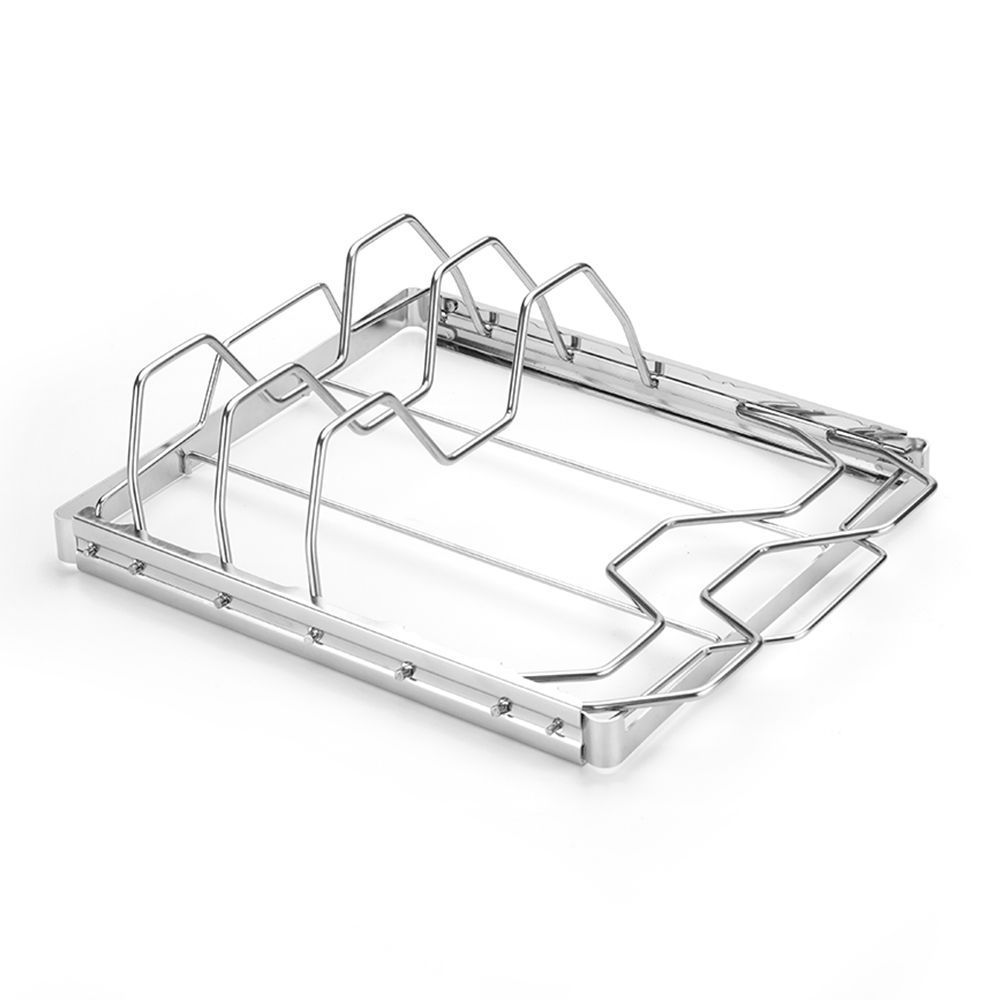 Stainless Steel 4 Slots Rib Racks for Grilling, Foldable Roasting Rack Easy to Use and Clean, Premium Durable Rib Rack Smoker Accessories (1-Pcs) - Image 2