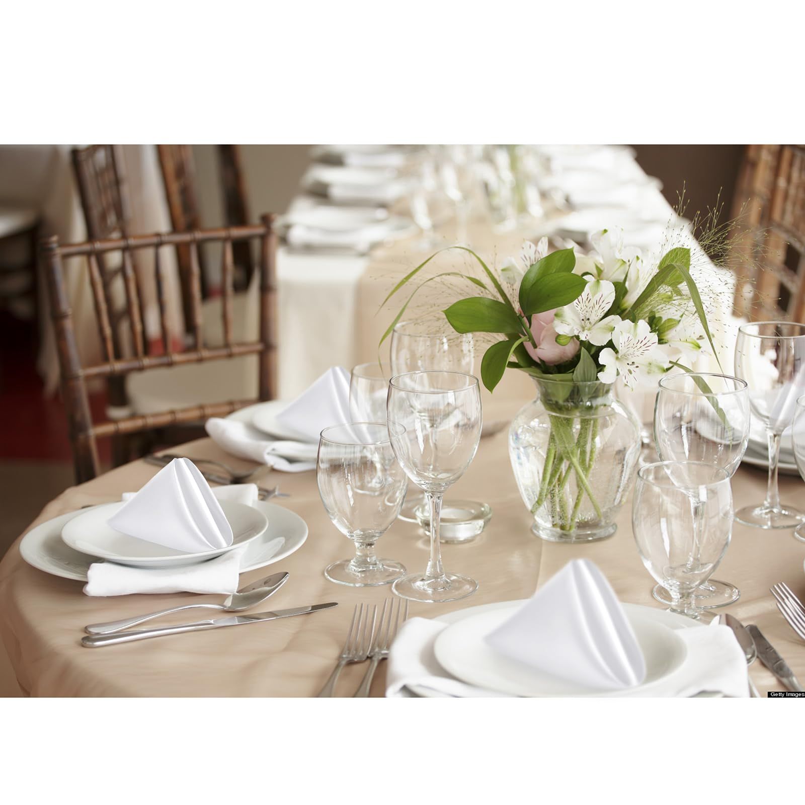 24 Pcs Silky White Satin Napkins 17 x 17 Inches, Square Smooth Wedding Dinner Napkins Satin Cloth Napkins Table Napkins for Banquet Party Restaurant Decor - Image 2