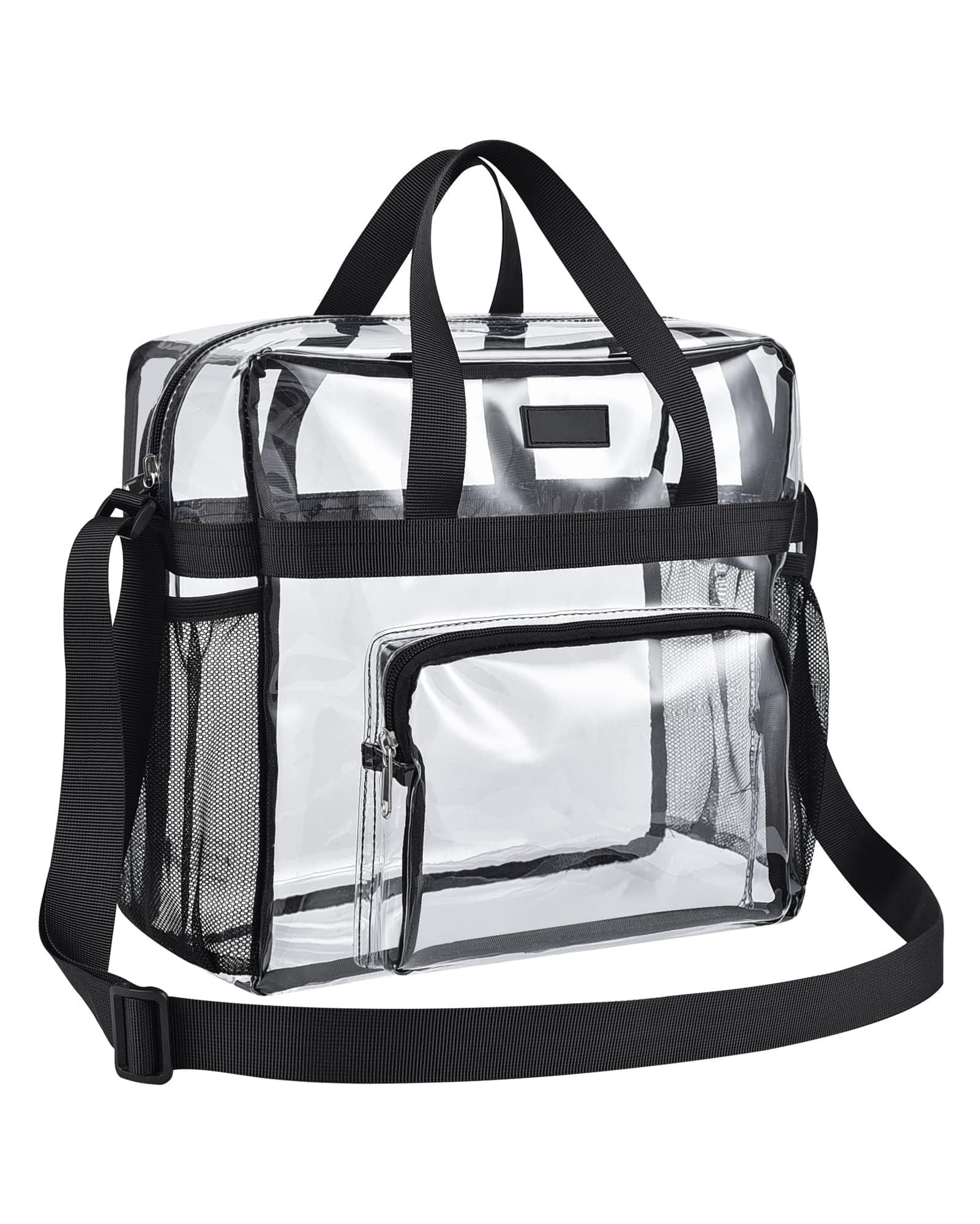 Clear bag for Stadium Events, Women's Top-Handle Bags for Concert Festival Work Large capacity transparent bag for carrying（black） - Image 1