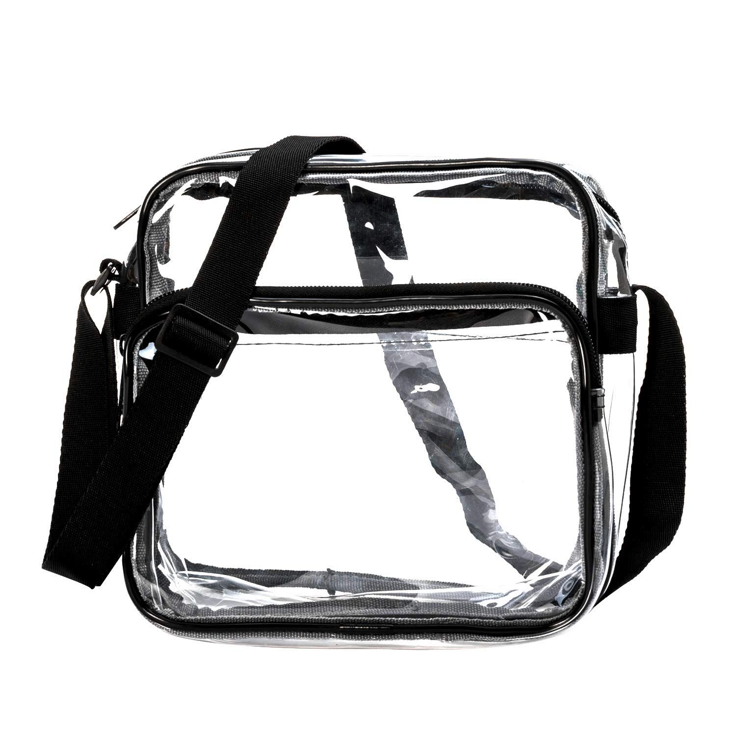 Clear bag for Stadium Events, Women's Top-Handle Bags for Concert Festival Work Large capacity transparent bag for carrying（black） - Image 3