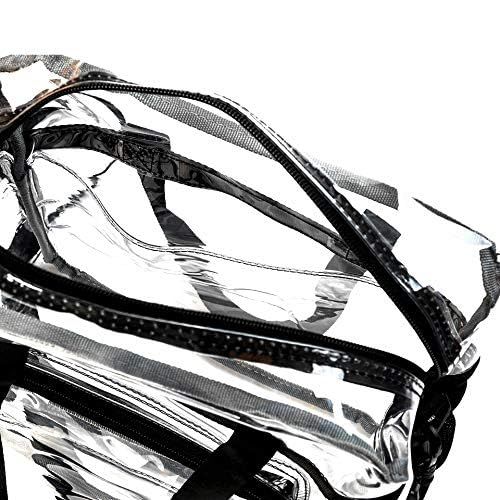 Clear bag for Stadium Events, Women's Top-Handle Bags for Concert Festival Work Large capacity transparent bag for carrying（black） - Image 4