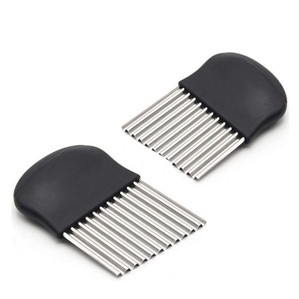 Large Crinkle Cutter - French Fry Slicer - Potato Knife Cutter Fruit Vegetable Wavy Chopper - Knife Stainless Steel Blade Cutting Tool (2Pack) - Image 1