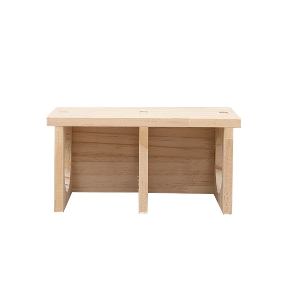 Wooden Hamsters 2-Chamber Hideout-Tunnel Multi Chamber Exploring Toy Rat Exploring Tunnel Toy for Mice Guinea Pig Hedgehog Squirrel （Small） - Image 1