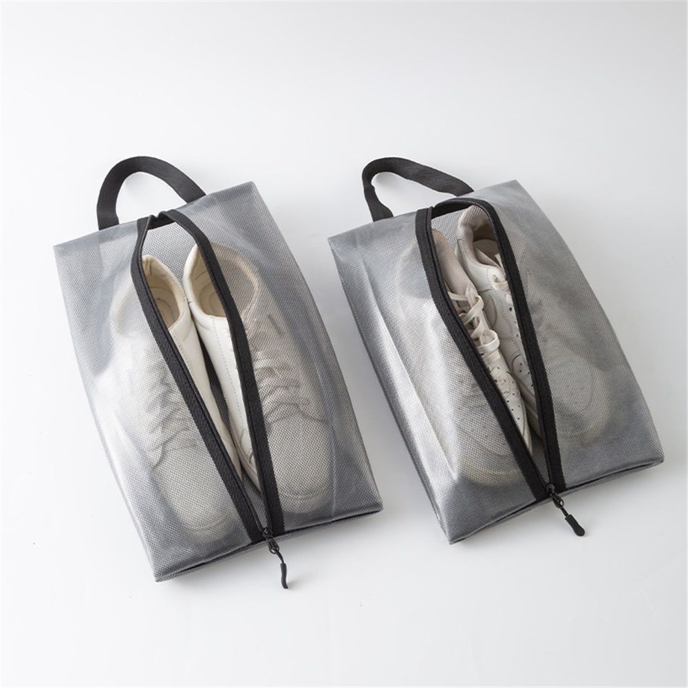 2 Pack Shoe Bags for Travel, Sneaker Bags, Waterproof Travel Shoe Bags with Zipper for Packing, Golf Shoe Dust Bags for Man and Women, Medium, Black - Image 1