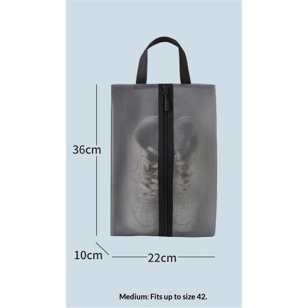 2 Pack Shoe Bags for Travel, Sneaker Bags, Waterproof Travel Shoe Bags with Zipper for Packing, Golf Shoe Dust Bags for Man and Women, Medium, Black - Image 5
