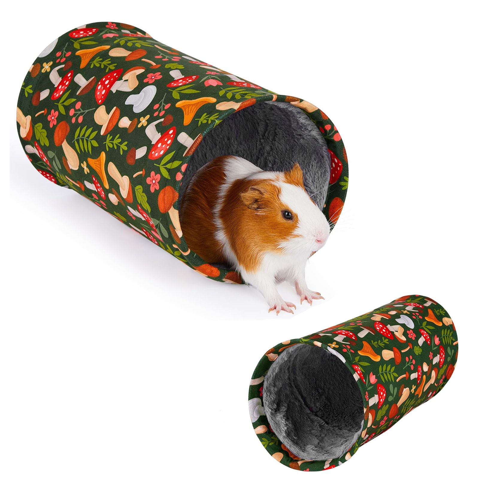 Guinea Pig Tunnel Washable Guinea Pigs Hideout Portable Rabbit Tunnels Soft Ferret Tunnel for Playing Resting Guinea Pig Accessories for Hedgehogs, Hamster, Mushrooms - Image 2